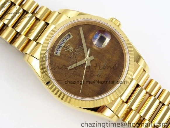 MiroTime 0324 Day Date 36 YG RAF Best Edition Brown Wave Dial on YG Bracelet A Effortless 1383